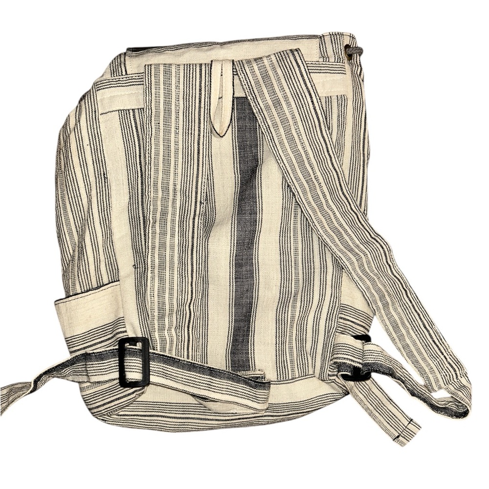 cloth Striped Backpack with Geometric Pattern - Picture 3 of 12